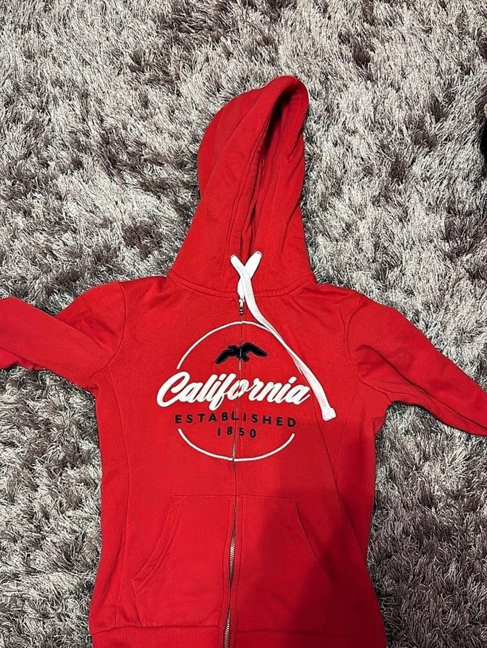 Reflex California Established 1850 Fleece Zip-Up Hoodie Red